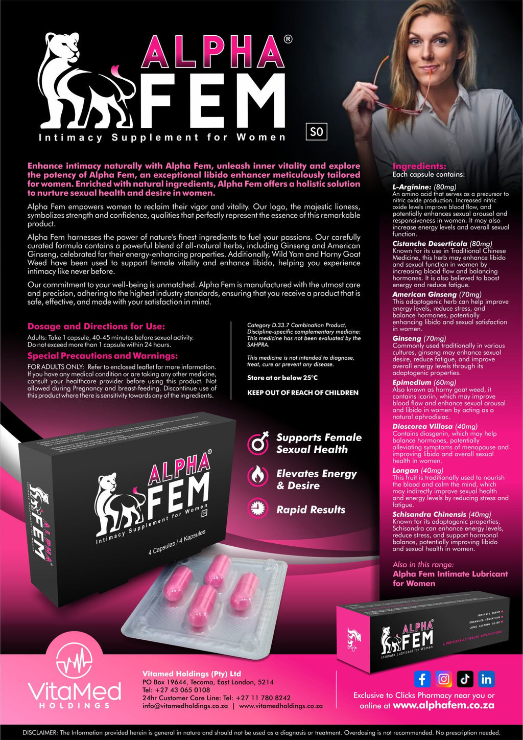 Alpha Fem Intimacy Supplement for Women 4's