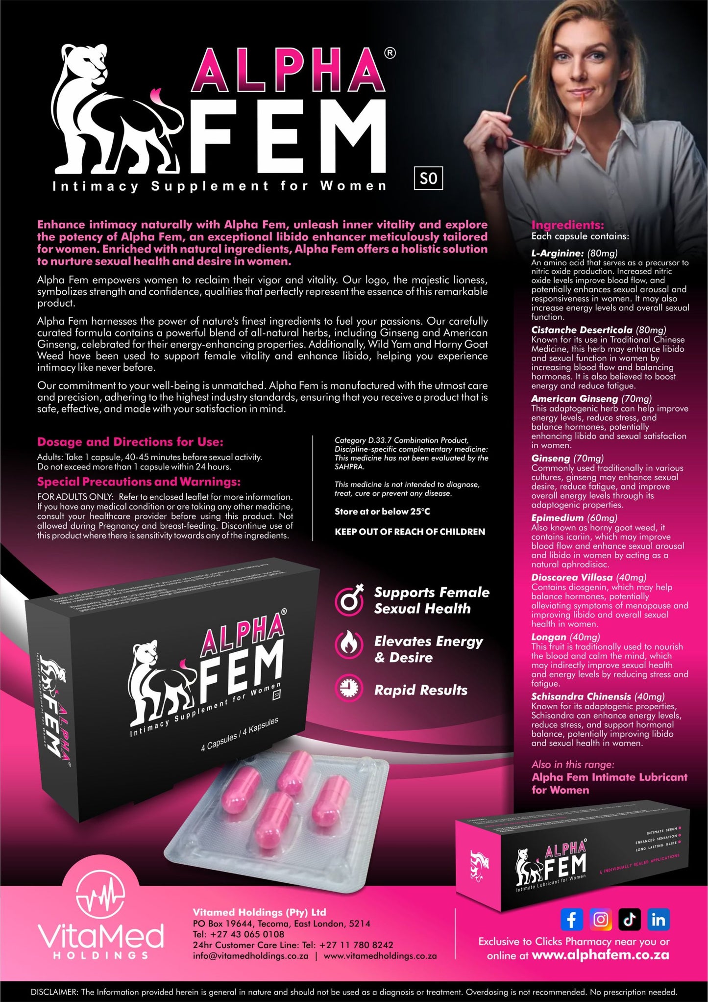 Alpha Fem Intimacy Supplement for Women 4's